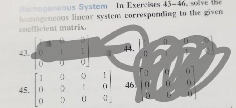 Solved Homogeneous System In Exercises 43-46, Solve The | Chegg.com