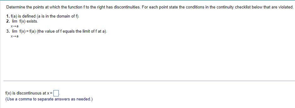 Determine the points at which the function f to the | Chegg.com