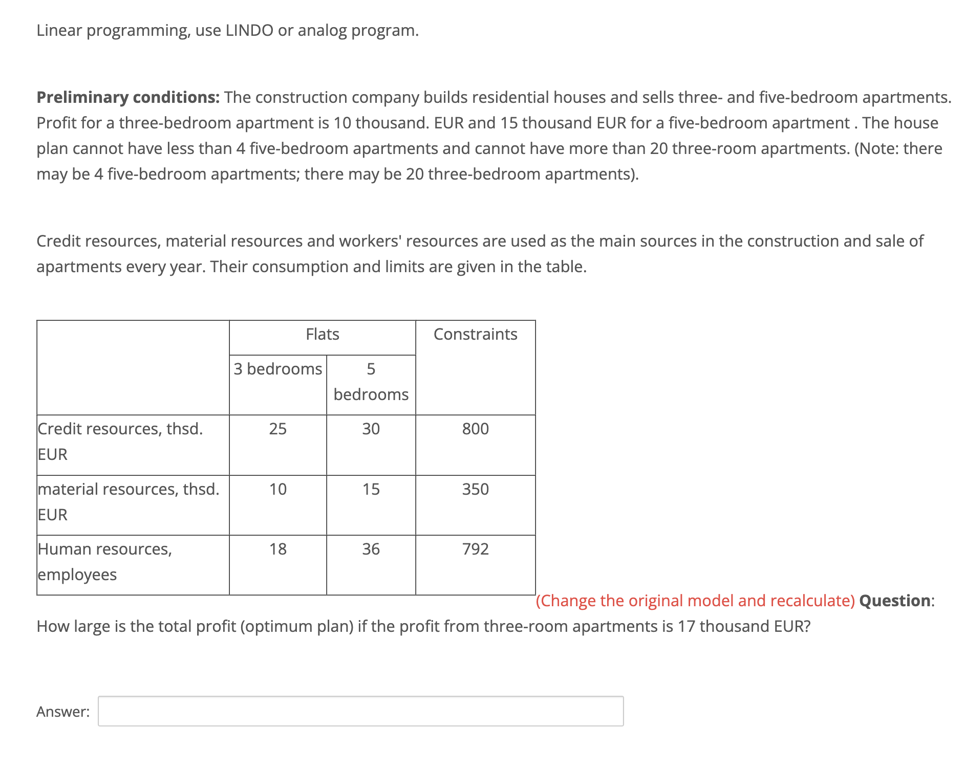 Solved Linear programming, use LINDO or analog program. | Chegg.com