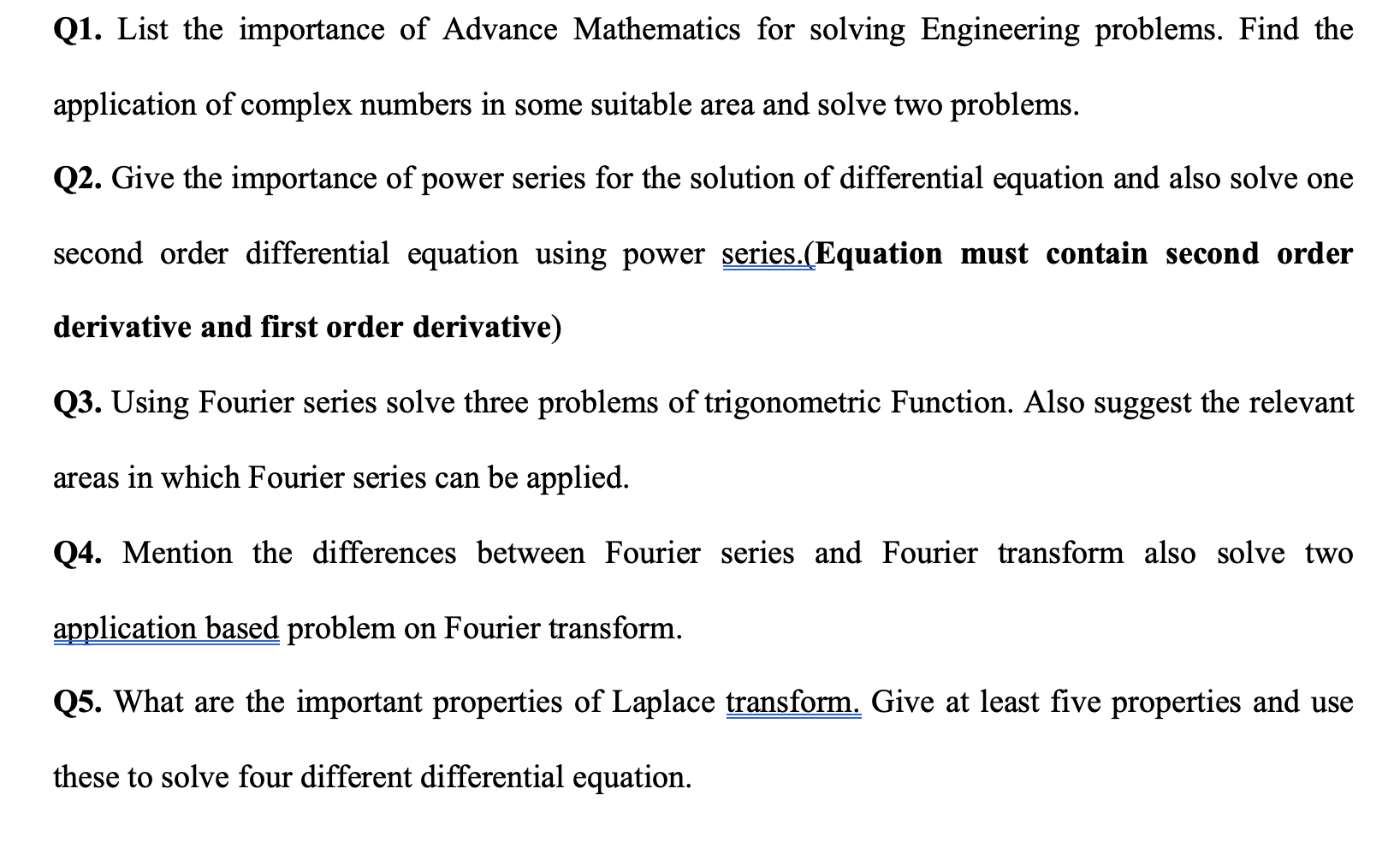Solved Q1. List the importance of Advance Mathematics for | Chegg.com