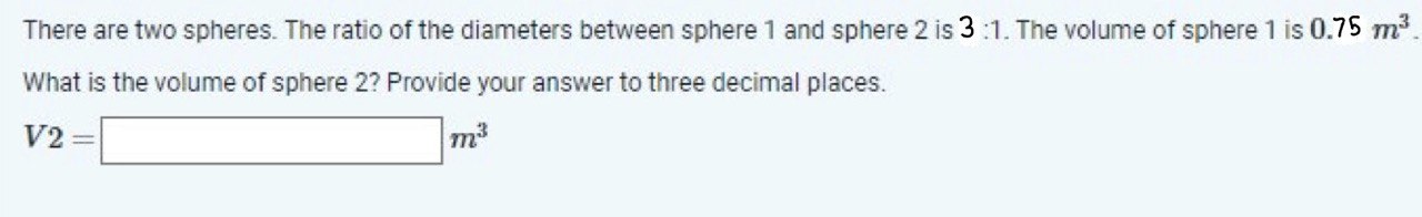 Solved There are two spheres. The ratio of the diameters | Chegg.com