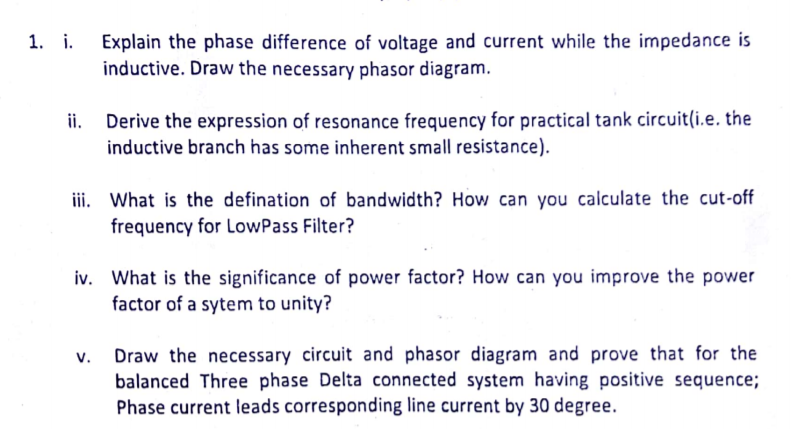 Solved Explain the phase difference of voltage and current | Chegg.com