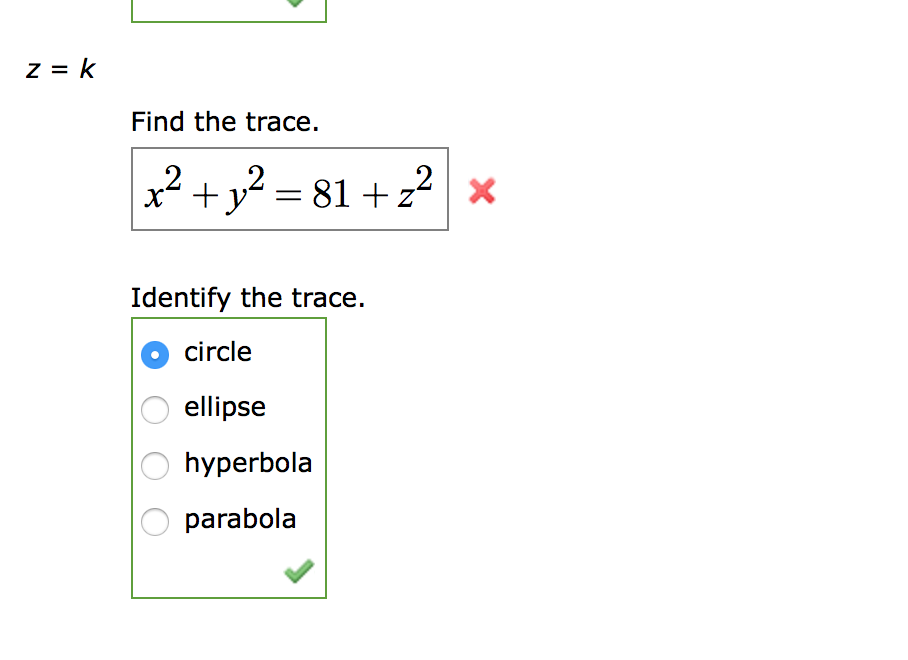 Identifying Traces Math Solved (a) Find and identify the traces of the quadric | Chegg.com