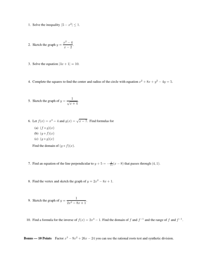 Solved 1. Solve the inequality 15 - x2