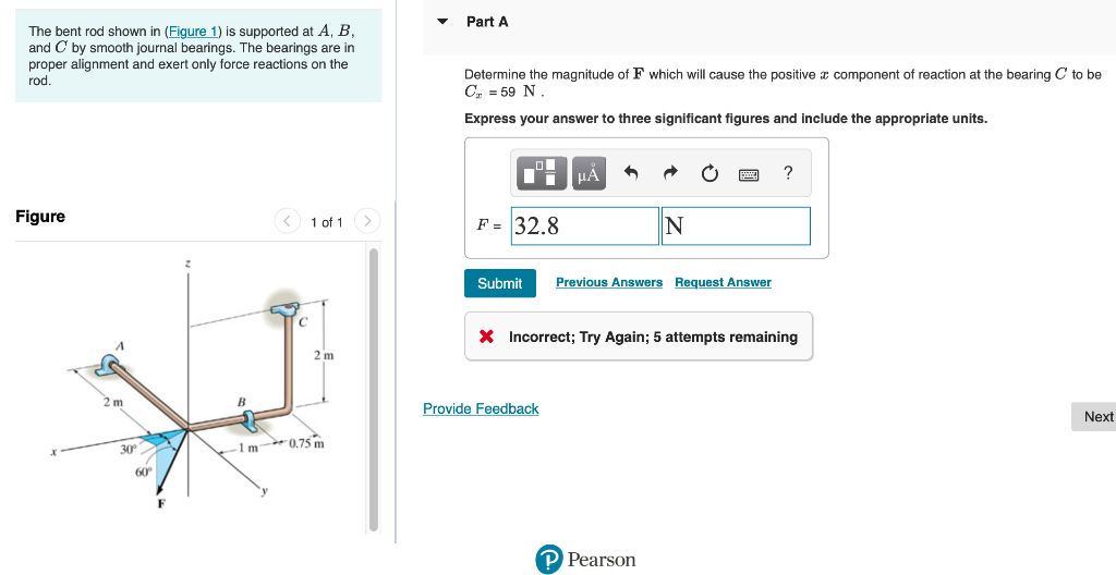 Solved The Bent Rod Shown In (Figure 1) Is Supported At A,B, | Chegg.com