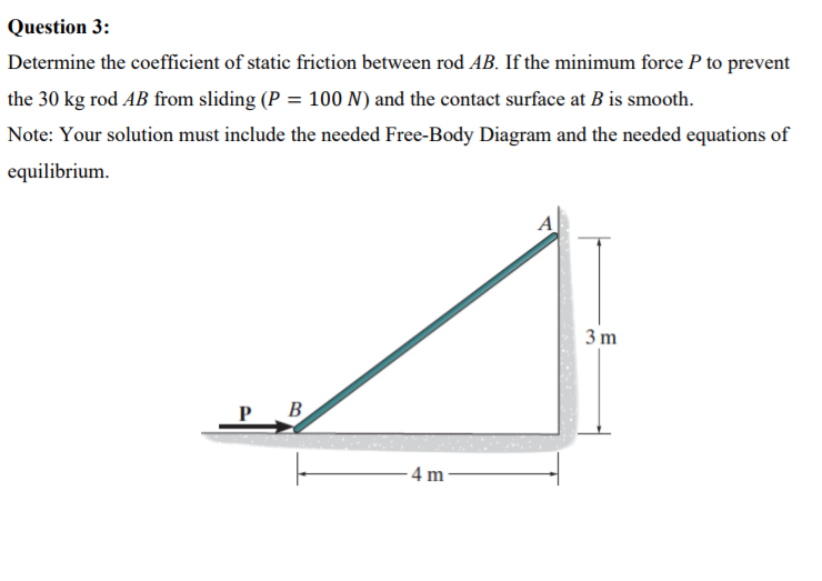 Solved Question 3: Determine the coefficient of static | Chegg.com