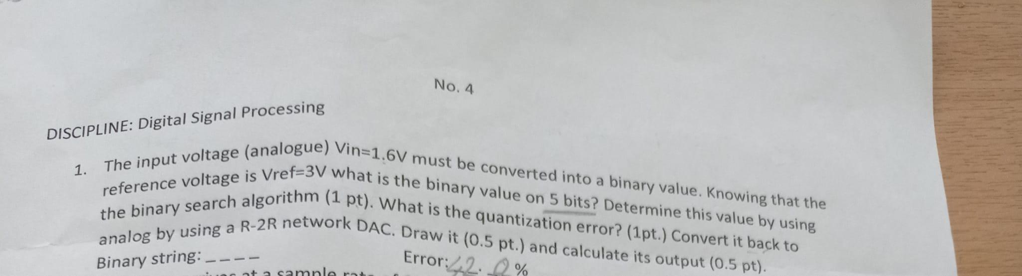 Solved No. 4 DISCIPLINE: Digital Signal Processing 1. The | Chegg.com