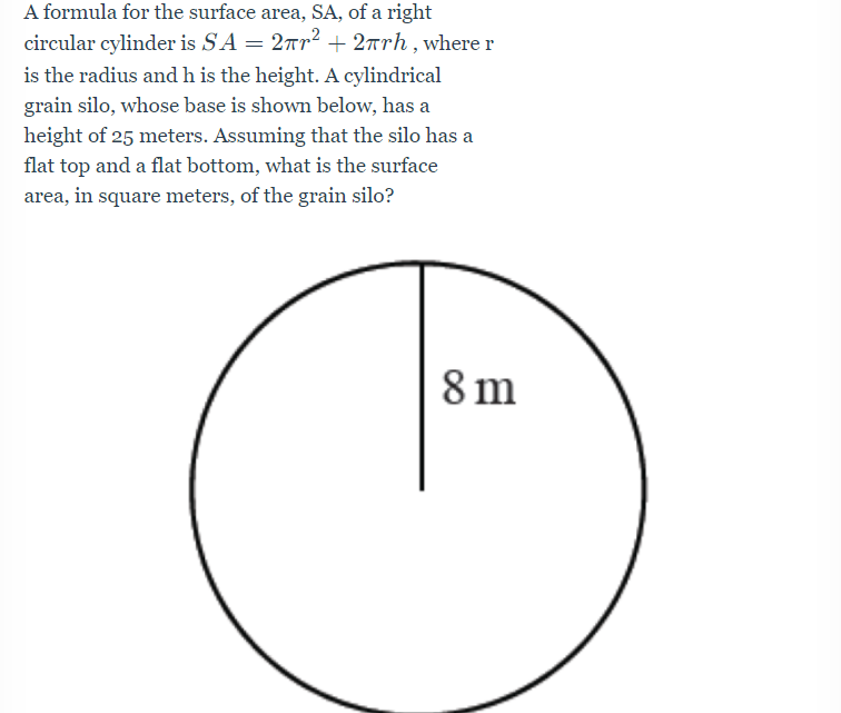 surface area formula circle
