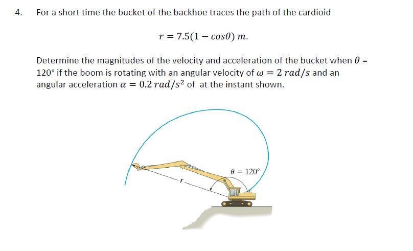 Solved 4. For A Short Time The Bucket Of The Backhoe Traces | Chegg.com ...