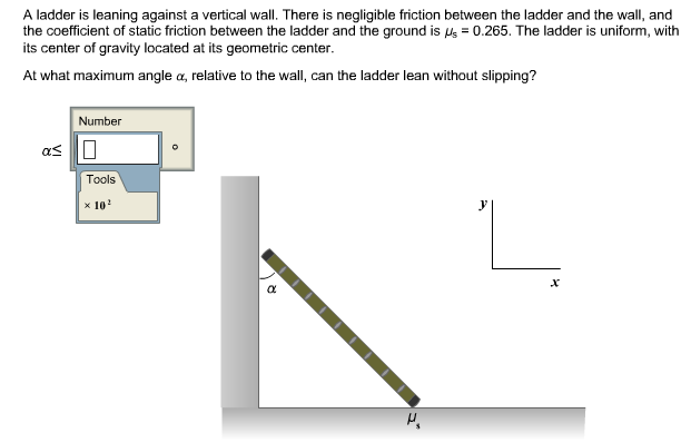 Solved A ladder is leaning against a vertical wall. There is | Chegg.com