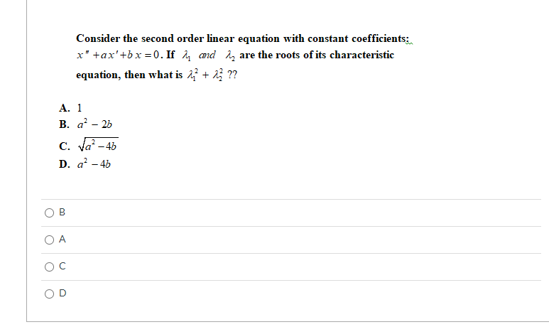 Solved Consider The Second Order Linear Equation With