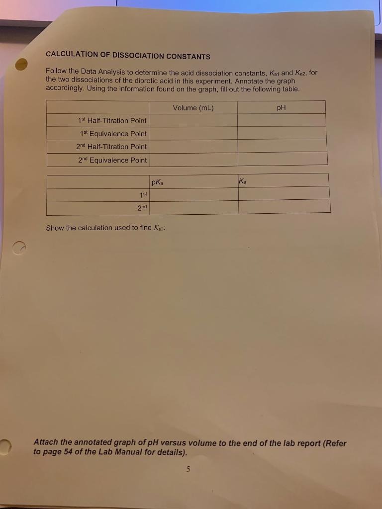 Solved Please help me with my Lab Report. We did a titration | Chegg.com