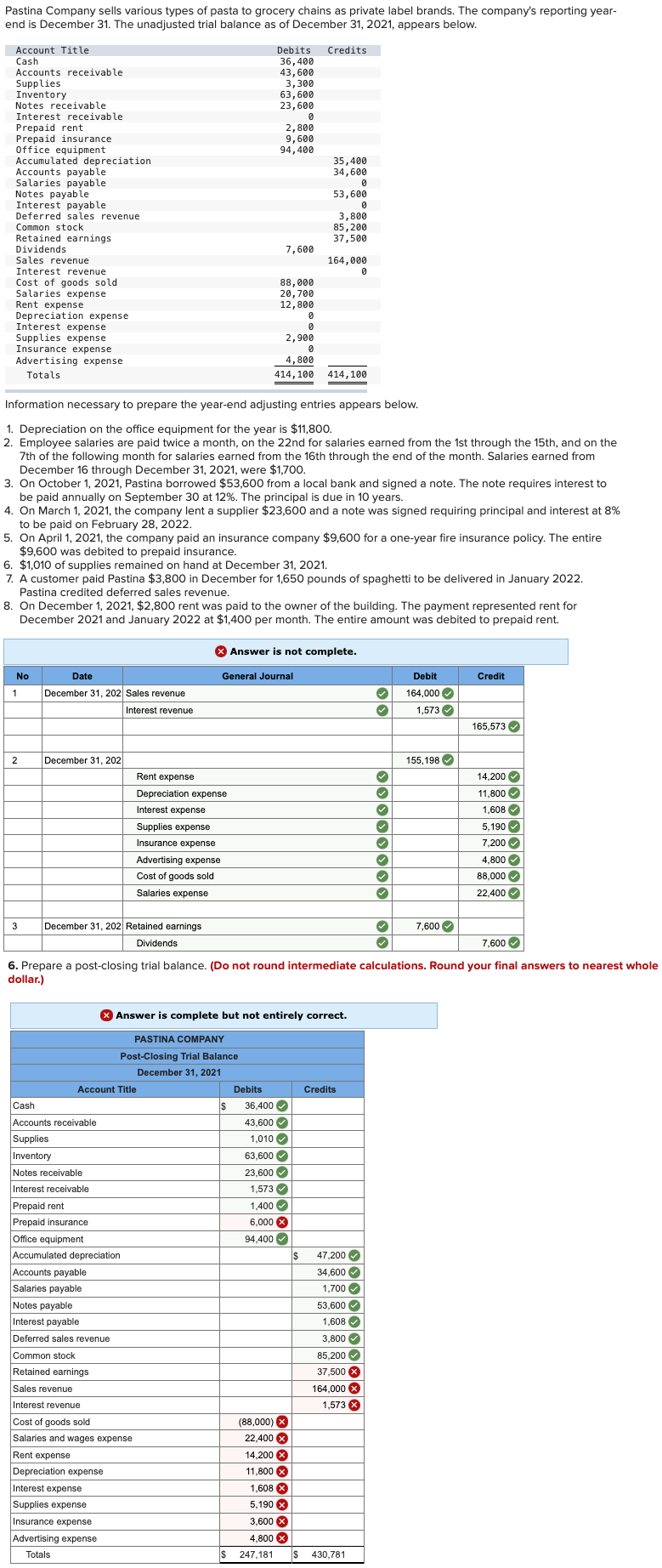 Solved Pastina Company sells various types of pasta to