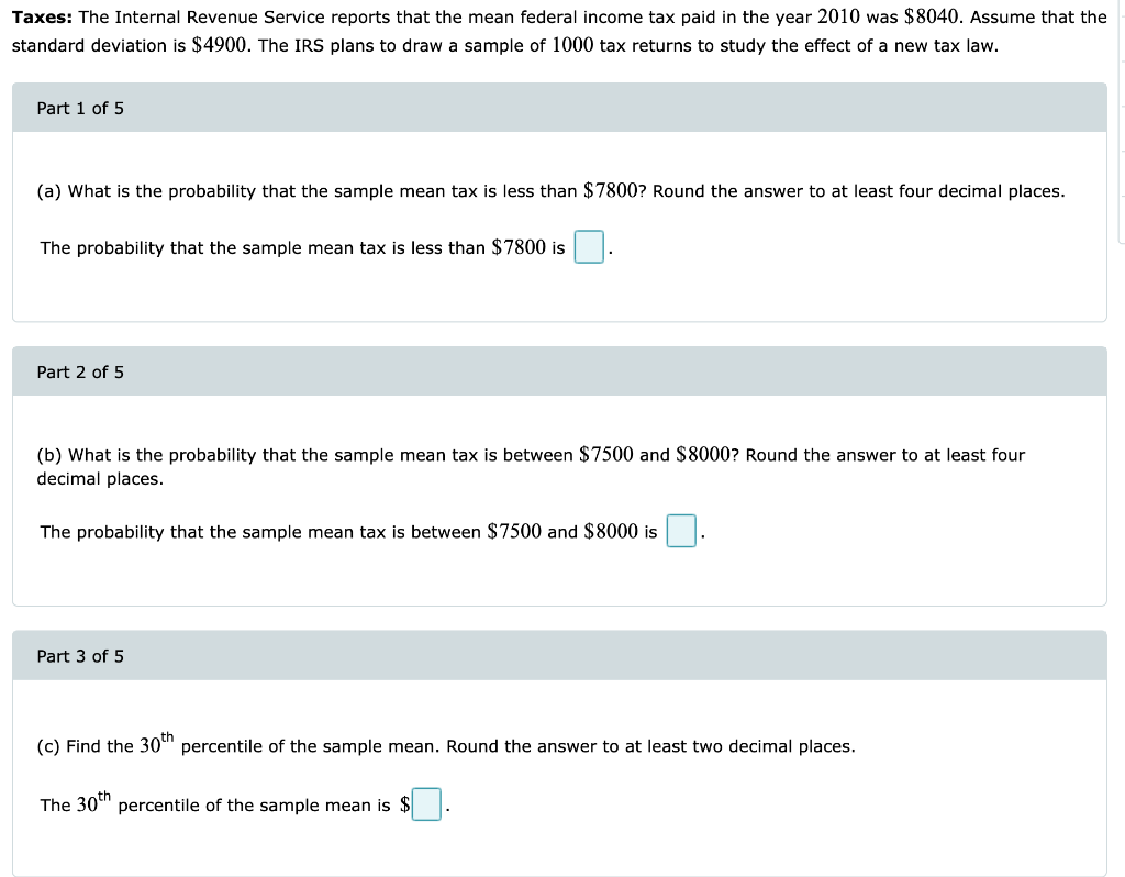 Solved Taxes The Internal Revenue Service Reports That The Chegg