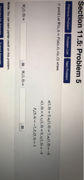 Solved Section 11.5: Problem 5 Previous Problem Problem List | Chegg.com