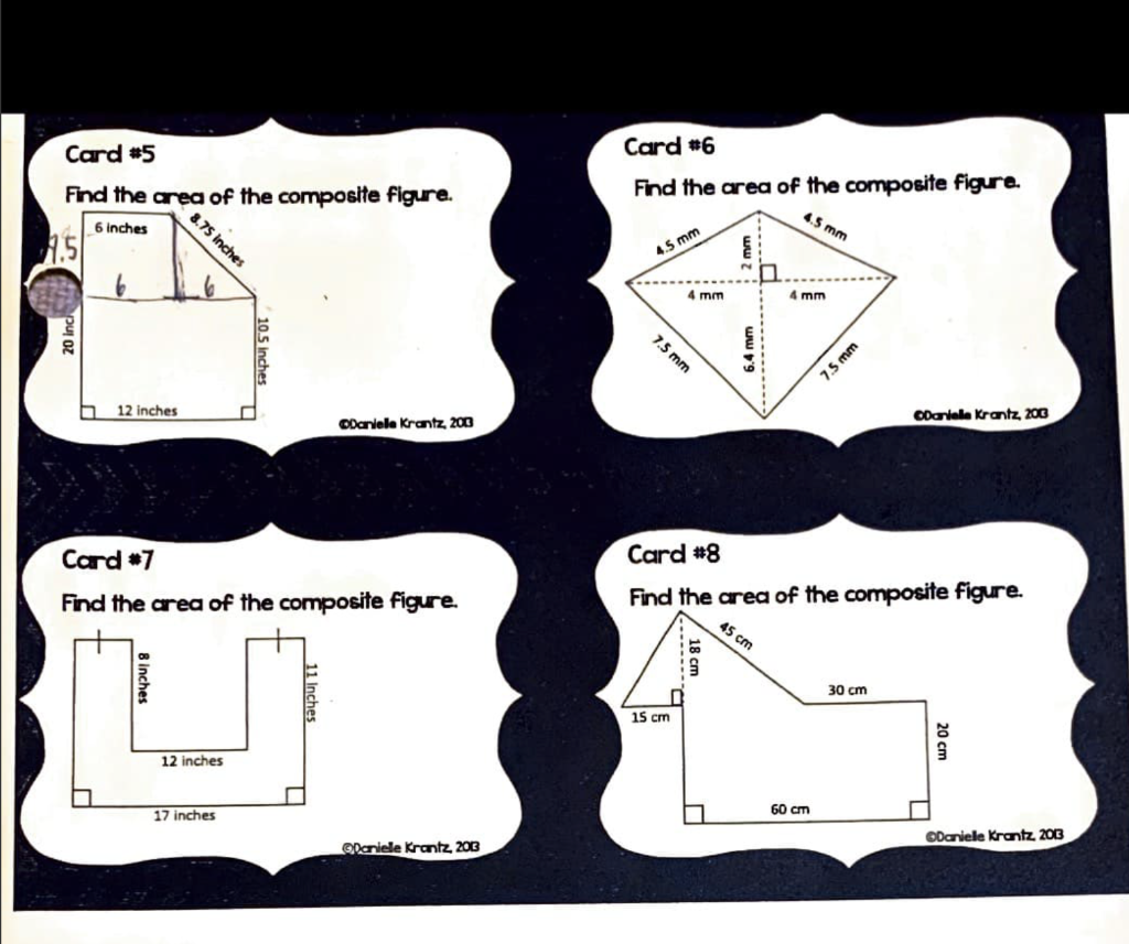 Solved Card #5 Find the area of the composite figure. 6 | Chegg.com