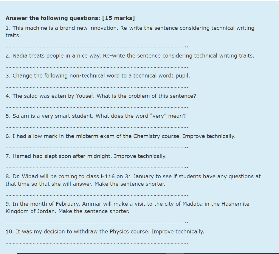 Solved Answer the following questions: [15 ﻿marks]This | Chegg.com