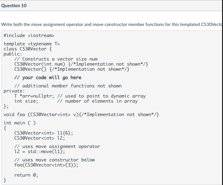 move constructor vs move assignment operator