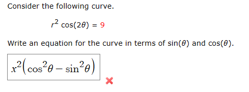 Solved Consider The Following Curve. R2cos(2θ)=9 Write An 