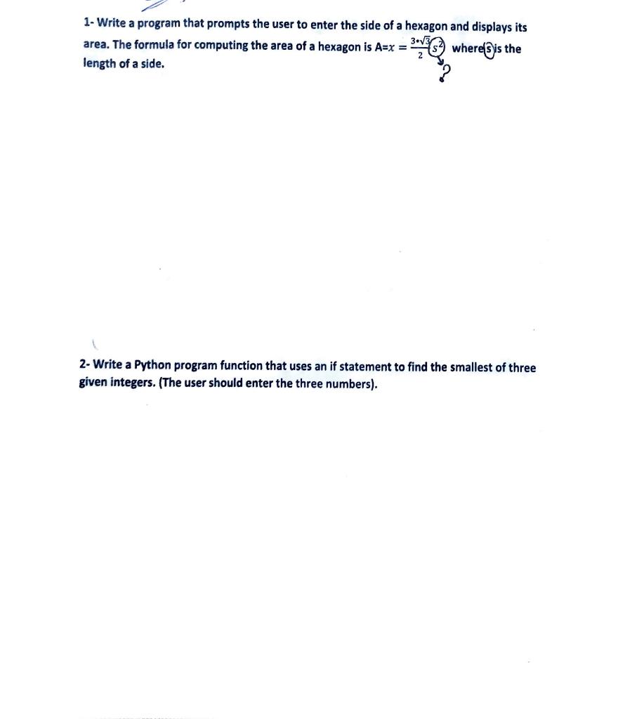 Solved 1. Write a program that prompts the user to enter the | Chegg.com