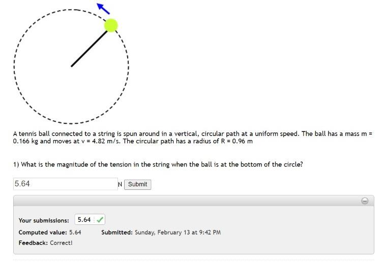 Solved A tennis ball connected to a string is spun around in | Chegg.com