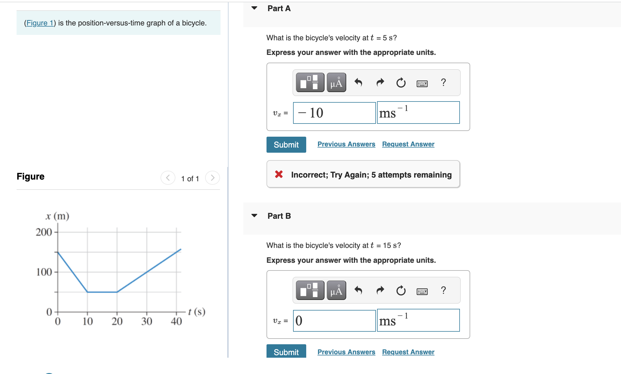 Solved (Figure 1) Is The Position-versus-time Graph Of A | Chegg.com