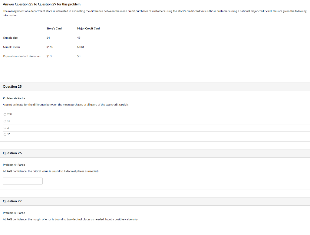 Solved Answer Question 25 to Question 29 for this problem. | Chegg.com