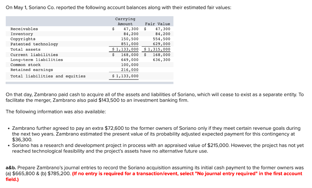 Solved On May 1, Soriano Co. Reported The Following Account | Chegg.com