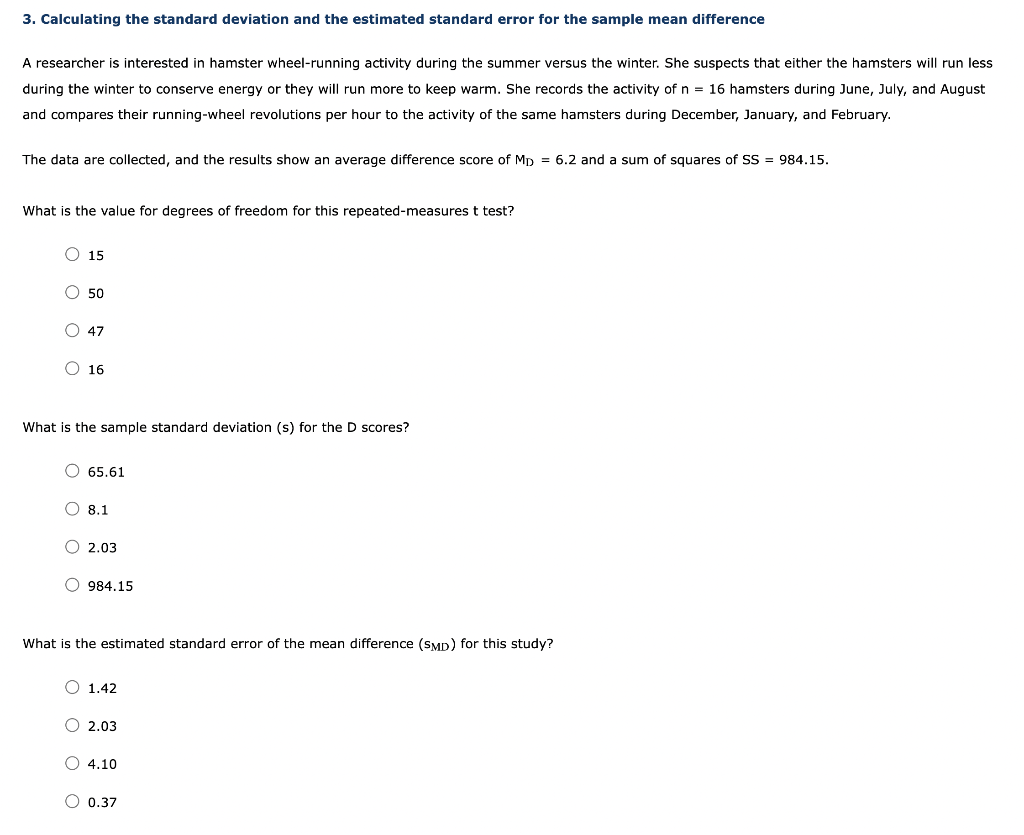 Solved 3 Calculating The Standard Deviation And The