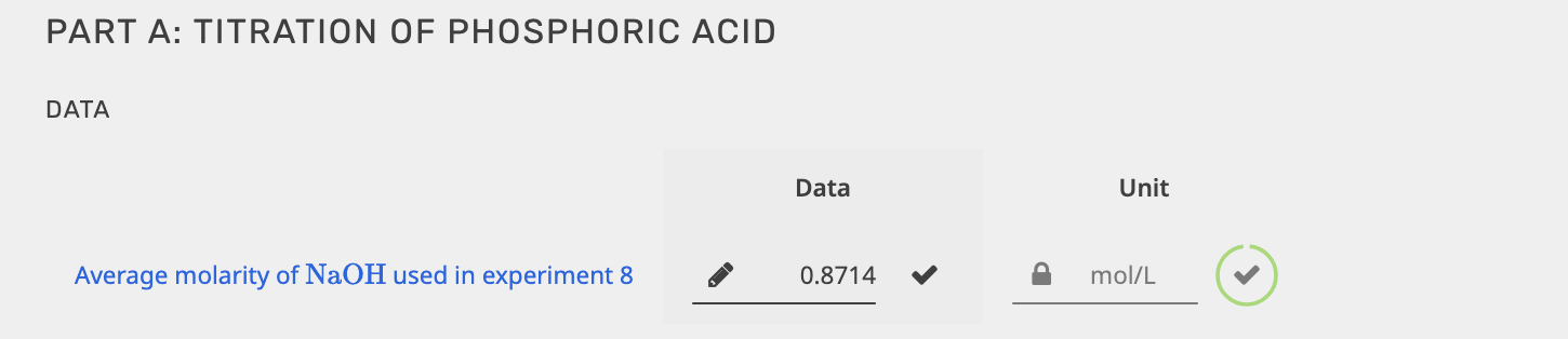 Solved PART A: TITRATION OF PHOSPHORIC ACID DATA PART B: | Chegg.com