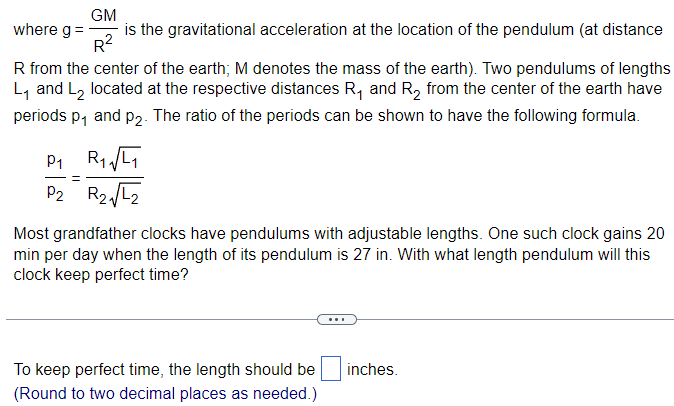 Solved where g=R2GM is the gravitational acceleration at the | Chegg.com