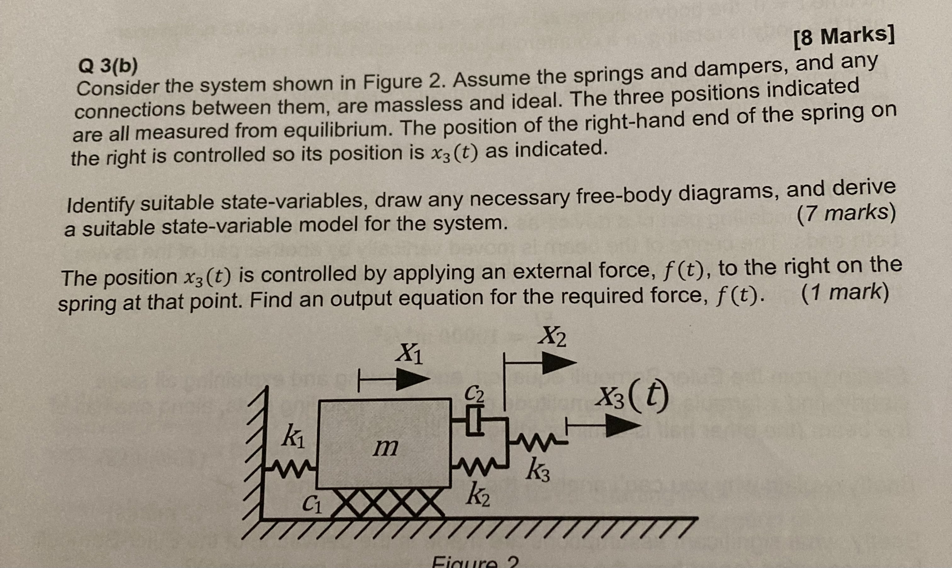 Solved [8 Marks] Q 3(b) Consider the system shown in Figure | Chegg.com