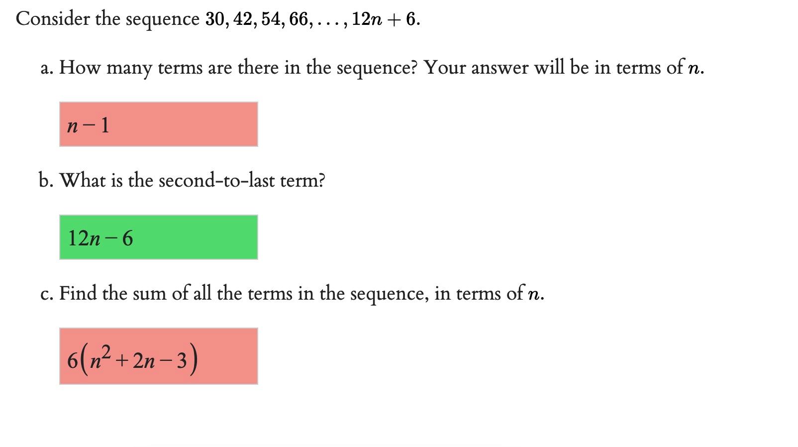 Solved Consider the sequence 30, 42, 54, 66, ..., 12n +6. a. | Chegg.com