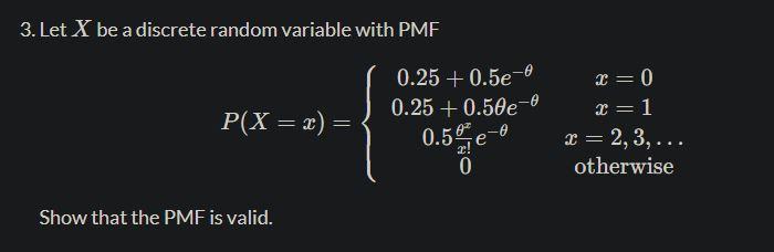Solved 3. Let X be a discrete random variable with PMF | Chegg.com