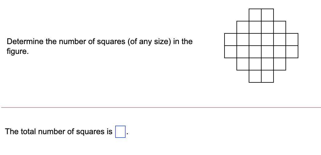 Solved Determine the number of squares (of any size) in the | Chegg.com