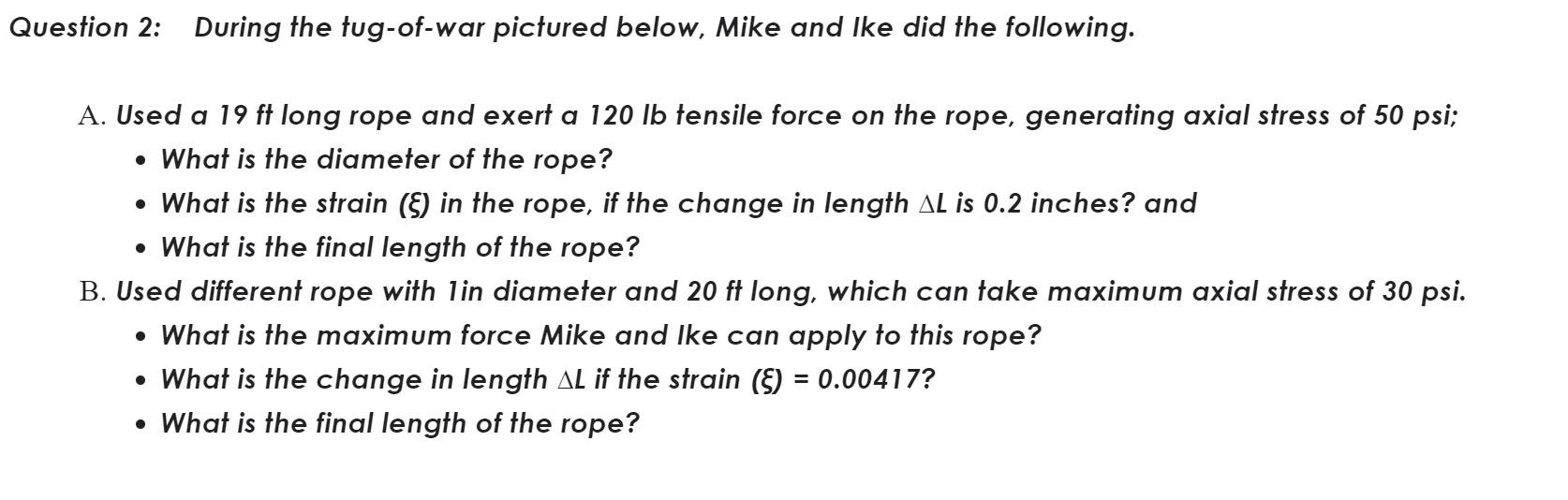 Solved Question 2: During the tug-of-war pictured below, | Chegg.com