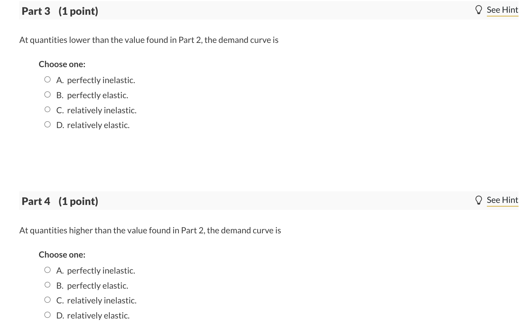 Solved Given a demand curve of Q=180−8P : 4th attempt Part 1 | Chegg.com