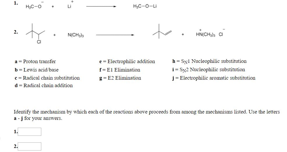 Solved 1. Li 2. N CH3 3 HN CH3 3 C Cl a Proton transfer