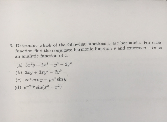 Solved Determine which of the following functions u are | Chegg.com
