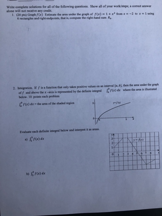 Solved Write complete solutions for all of the following | Chegg.com