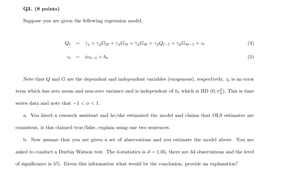 Solved Q3. (8 points) Suppose you are given the following | Chegg.com