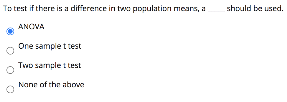 two sample t test for a difference in population means