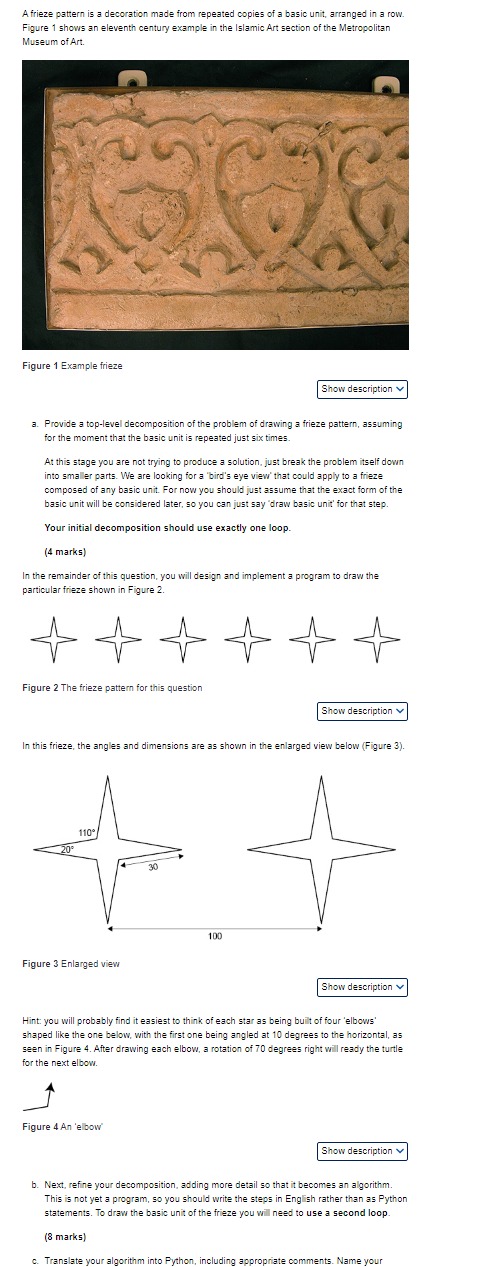 Solved Figure 1 ﻿Example friezea. ﻿Provide a top-level | Chegg.com image.