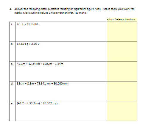 Solved 4. Answer the following math questions focusing on | Chegg.com