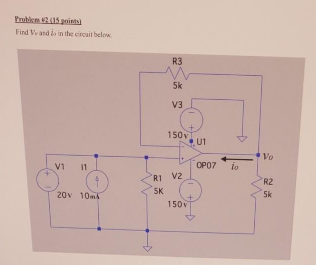 Solved Problem #2 (15 points Find Vo and io in the circuit | Chegg.com