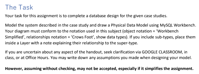 Solved The Task Your Task For This Assignment Is To Complete | Chegg.com