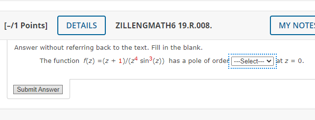 Solved [-/1 Points] DETAILS ZILLENGMATH6 19.R.005. Answer | Chegg.com