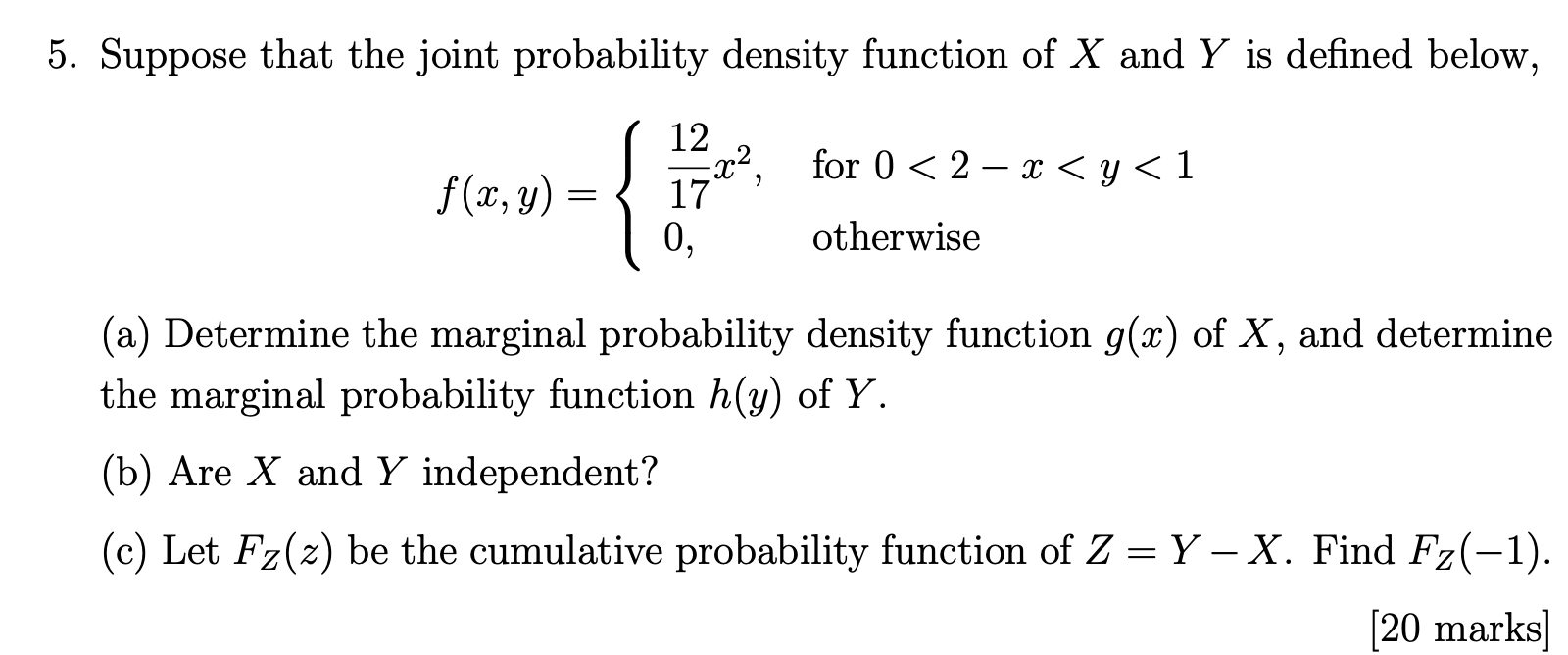 Solved 5. Suppose That The Joint Probability Density | Chegg.com