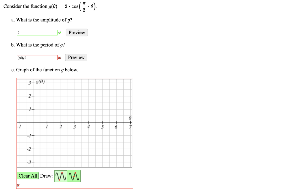 Solved Consider the function g(0) 2 . cos (-: θ a. What is | Chegg.com