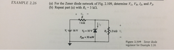 Solved (a) For The Zener Diode Network Of Fig. 2.109, | Chegg.com